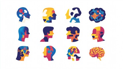 Fototapeta premium Professional Set of Eleven World Autism Day Icons for Awareness Campaigns and Support Materials in Vector Format