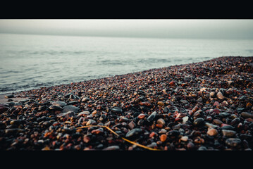 Rocky beach on the Baltic Sea coast