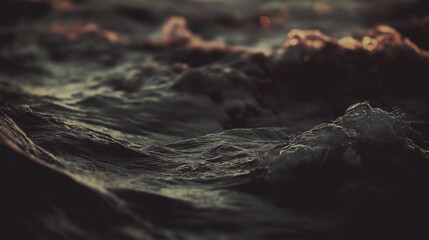 Fototapeta premium A Dramatic and Moody Ocean Wave Scene with Dark Tones
