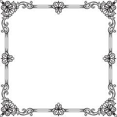 Border Vintage Ornament Floral Wedding Simple