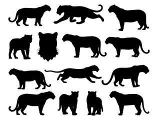 BLACK PANTHER SILHOUETTE ON WHITE BACKGROUND