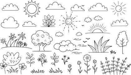 Tree line icon. Naturally beautiful symbol, wooden trunk and outline branches for map t-shirt pattern design