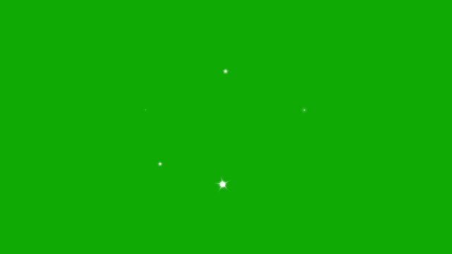 Twinkling star animation and green screen background .The sparkling effects or magical appearance .4k animation