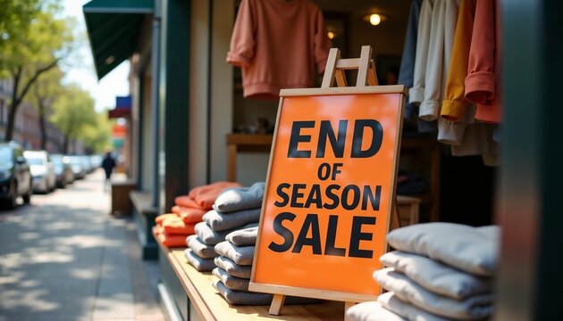 Dynamic Seasonal Promotion with Bold End of Season Sale Signage