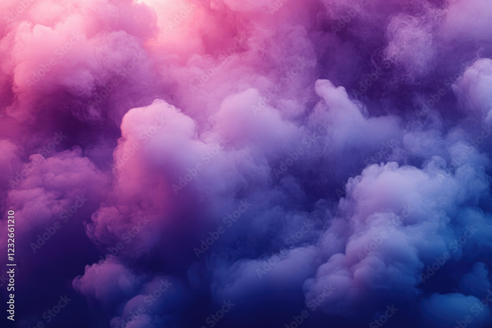 Aufkleber abstract image of vibrant purple and pink smoke clouds, creating a dreamy and ethereal atmosphere.