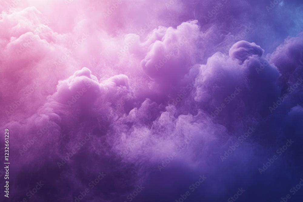 Poster abstract image of purple and pink smoke clouds, creating a dreamy and ethereal atmosphere.