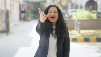 Fototapeta premium Indian Businesswoman Laughing at Someone