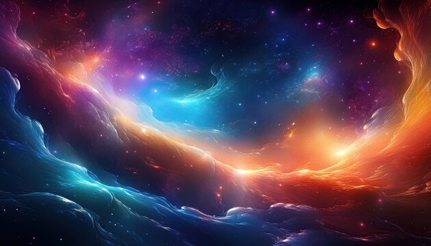 Vibrant and Mysterious Galactic Abstraction A Stunning AIGenerated Space Artwork Showcasing a Colorful Cosmic Galaxy Texture Perfect for Enhancing Your Desktop Background.