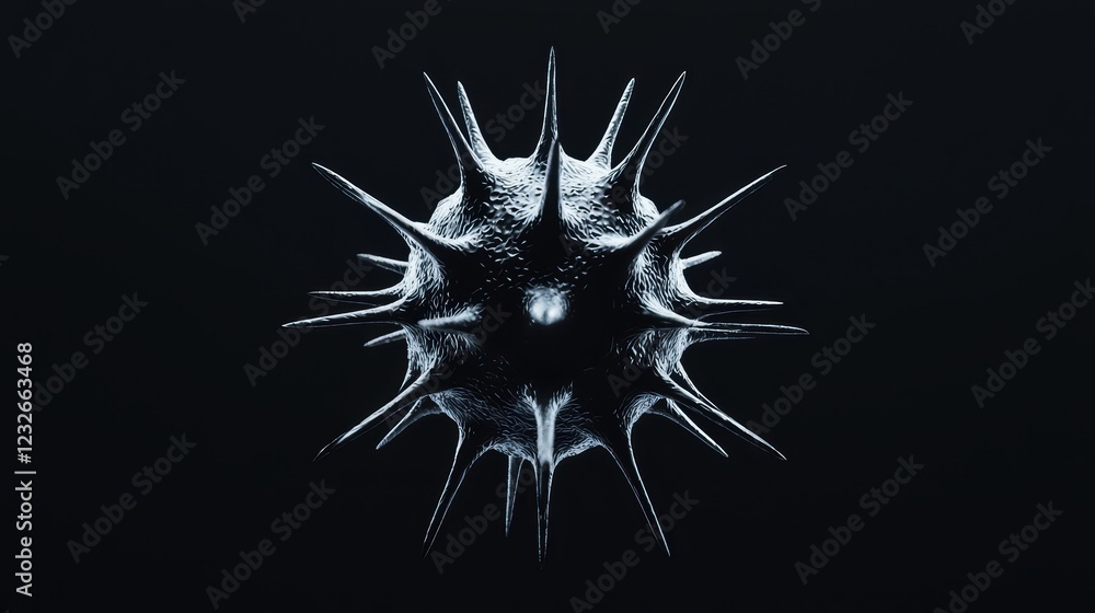 Aufkleber intricate structure of a virus depicted in a dark background