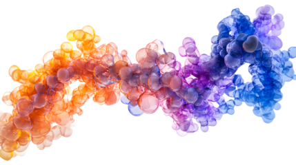 A DNA strand model in vivid colors on a transparent background