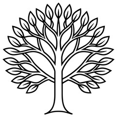 Minimalist Tree of Life Vector Line Art