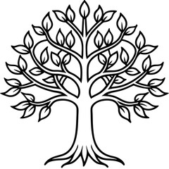Minimalist Tree of Life Vector Line Art