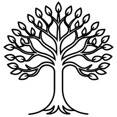 Minimalist Tree of Life Vector Line Art