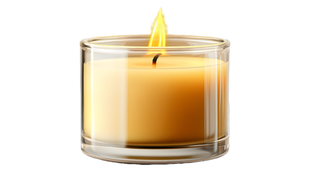 
Set of scented candles in frosted glass jars, with labels featuring minimalist typography, isolated on a transparent background - Powered by Adobe