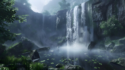 Fototapeta premium waterfall in the mountains