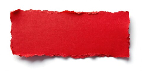 Red, shredded paper, a scenic backdrop, in a poignant image.