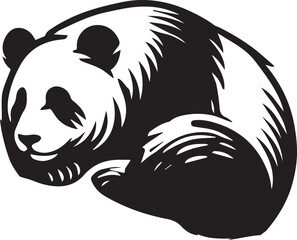 Giant panda vector black and white 