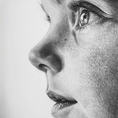 Tender Pencil Sketch of Mother and Baby Bonding