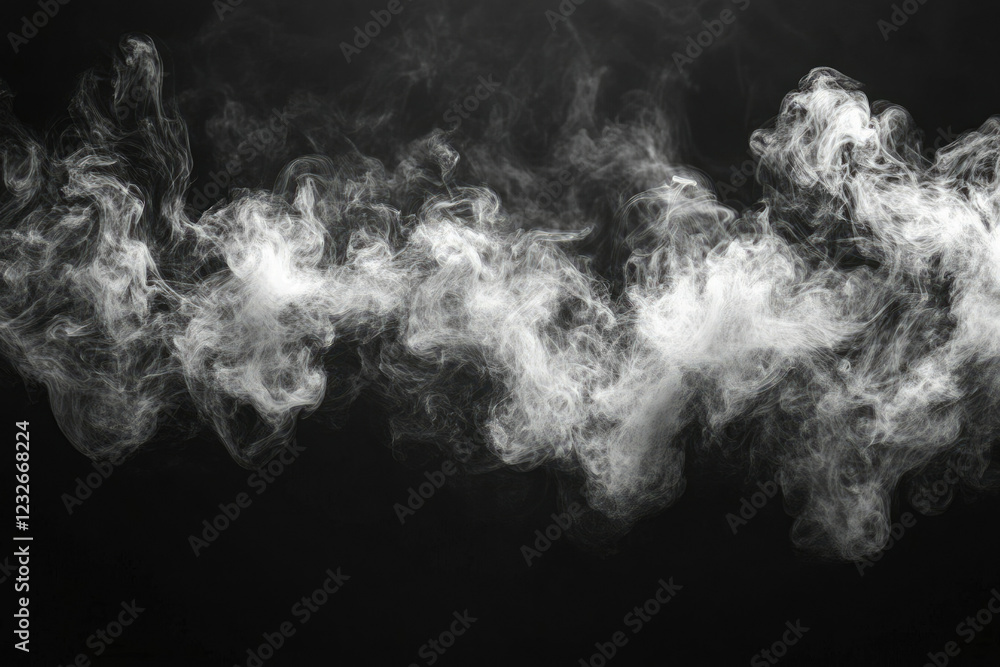 Aufkleber Abstract image of white smoke billowing against a transparent background, creating a hazy, ethereal effect.