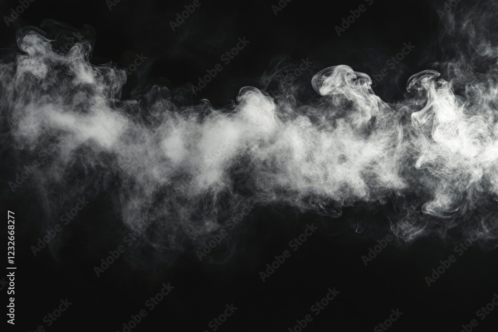 Aufkleber Abstract image of white smoke billowing across a transparent background, creating a hazy, ethereal effect.