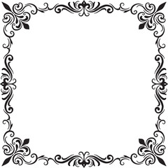 Border Vintage Ornament Floral Wedding Simple