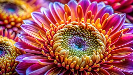 Intricate macro shots of flower structures.