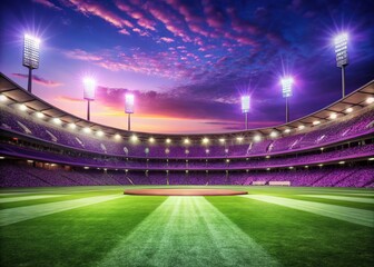 Illuminated pitch, a match in progress under the stadium lights.