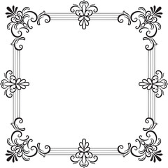 Border Vintage Ornament Floral Wedding Simple