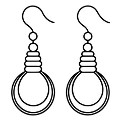 Modern Earrings Minimal Line Drawing