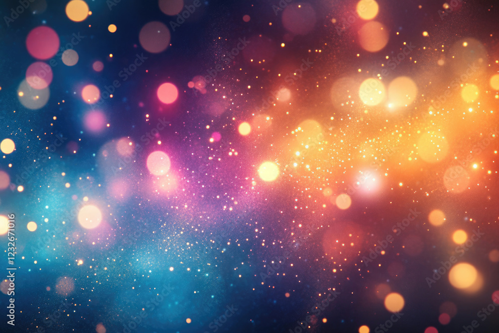 Aufkleber Abstract background with vibrant bokeh lights, creating a magical and festive atmosphere.