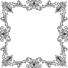 Border Vintage Ornament Floral Wedding Simple