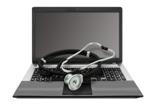 Medizin online mit Stethoskop Hintergrund transparent PNG cut out