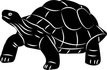 turtle silhouette on white background vector