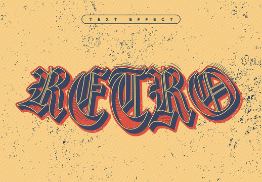 Retro Vintage Text Effect Template With Classic Typography