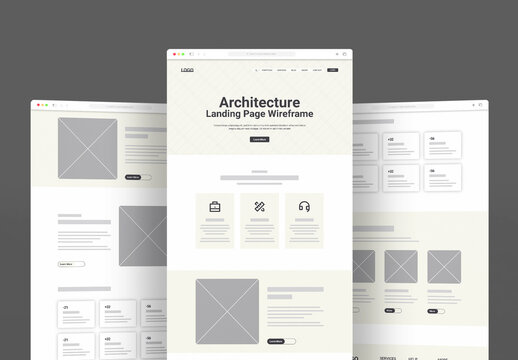 Architecture Landing Page Wireframe Template