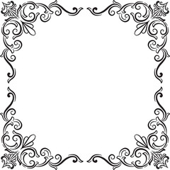 Border Vintage Ornament Floral Wedding Simple