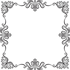 Border Vintage Ornament Floral Wedding Simple