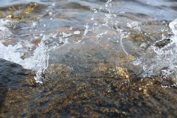 splash on rock