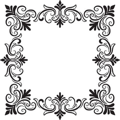 Border Vintage Ornament Floral Wedding Simple