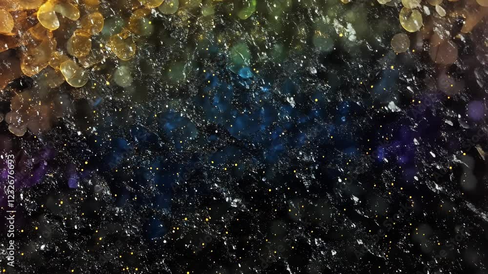 Poster colorful abstract sparkling background with light reflections and textures created by particles in a
