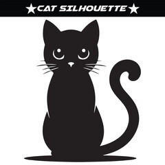 Cat silhouette isolated on a white background, eps 10