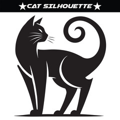 Cat silhouette isolated on a white background, eps 10