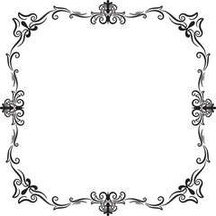 Border Vintage Ornament Floral Wedding Simple