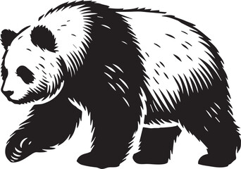 Giant panda vector black and white 