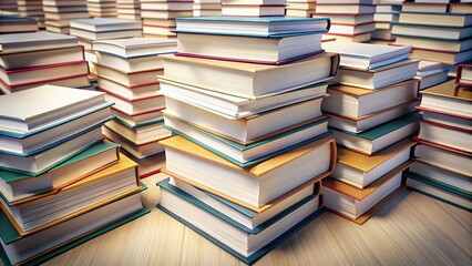 AI-generated, detailed mock-up of aged books.