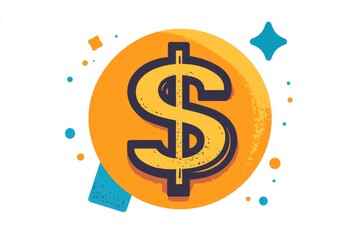 Obraz premium Dollar sign surrounded by colorful confetti shapes