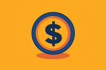 Obraz premium Minimalistic dollar symbol on a clean white background