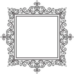 Border Vintage Ornament Floral Wedding Simple