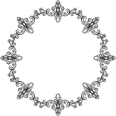 Border Vintage Ornament Floral Wedding Simple