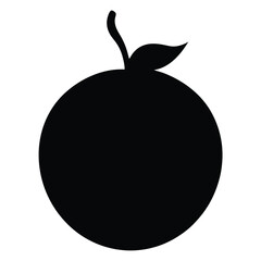 Orange Silhouette Vector Art Illustration - Creative Orange Fruit Black Color Artwork Design